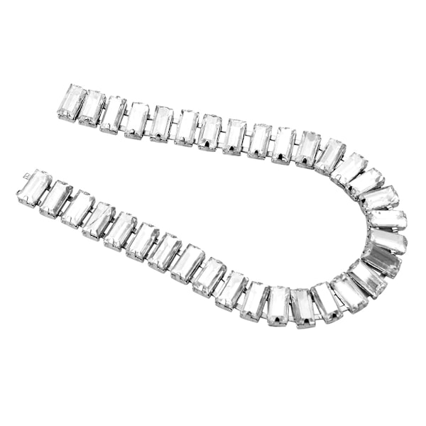 1 meter (90 cm) Rhinestone-kjede Krystallglass Trimming DIY Klær Tilbehør Dekorasjon Hvit
