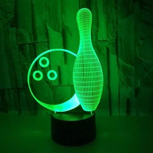 3D Bowling Natlampe Bordlampe Dekor Bord Skrivebord Optisk I