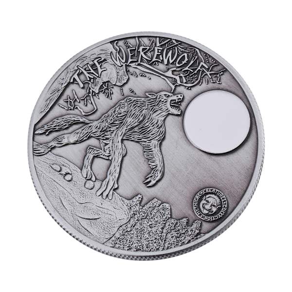 Samlarobjekt i metall, minnesmärke, souvenir, konstverk (varulv)