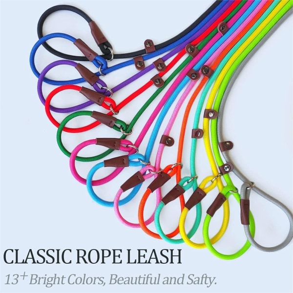 Slip Lead Kontrol Line til Hunde Ingen Træk, 13+ Farver Klassisk Hundeline 6FT Kæledyr Slip Line, 1/4\\u201d Reb Line til Små Mellemstore Dyr Grøn green 6ft*1/4"