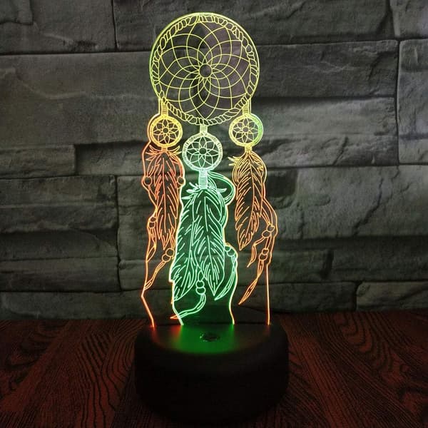 Drömfångare LED 3D Illusion USB Nattljus Dreamcatcher L