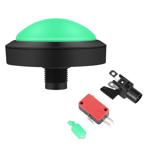 100mm massiv arkadknapp med LED-konvexitet konsolbyte (grön)