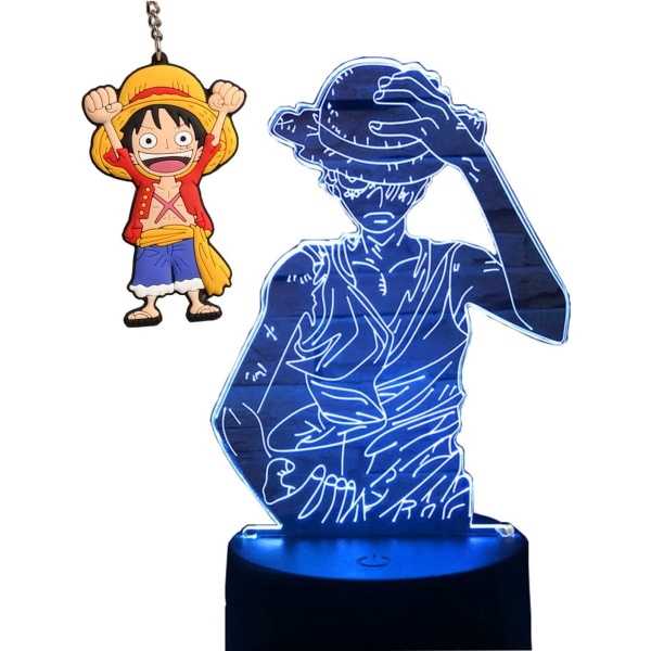 Anime One Piece Luffy LED Nattlampa 7 färger USB laddning