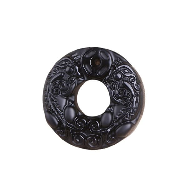 Velstand Pixiu Amulet Obsidian Halskjede