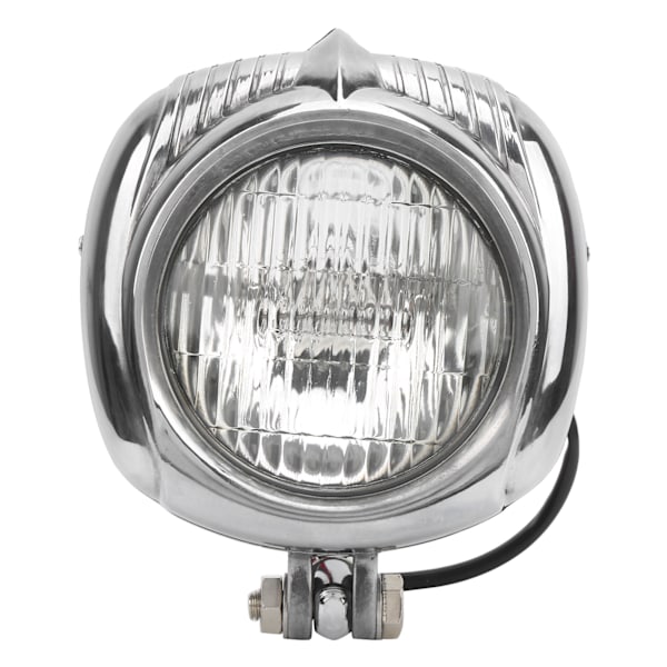 4-i-1 12V Motorcykel Retro Forlygte Aluminium Legering 60W med Transparent Linse M10 Bolte Universal