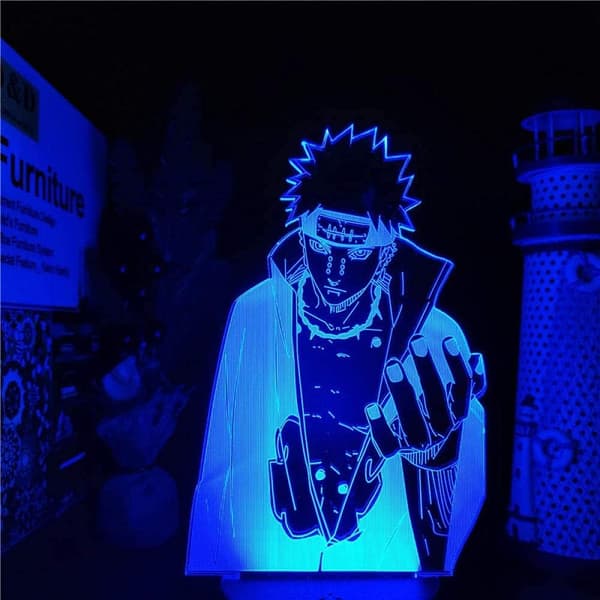 3D Illusjonslampe Anime Naruto Pain Akatsuki 3D LED Farger Ch