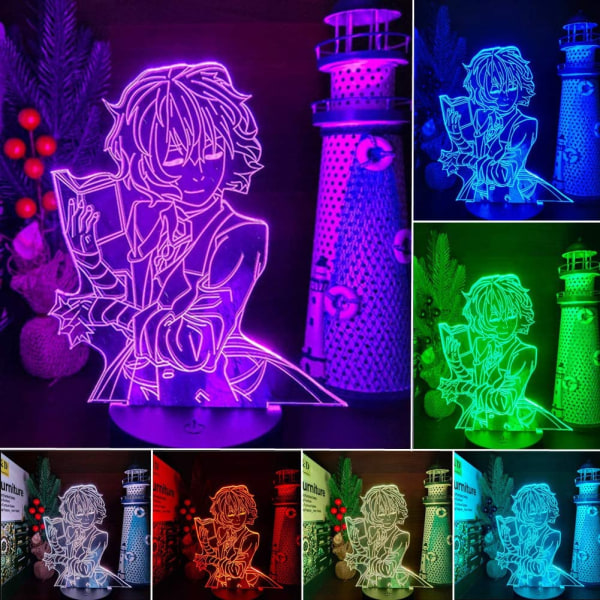 Ny Anime Manga BUNGO STRAY DOGS DAZAI BOK 3D Led Anime Lampa