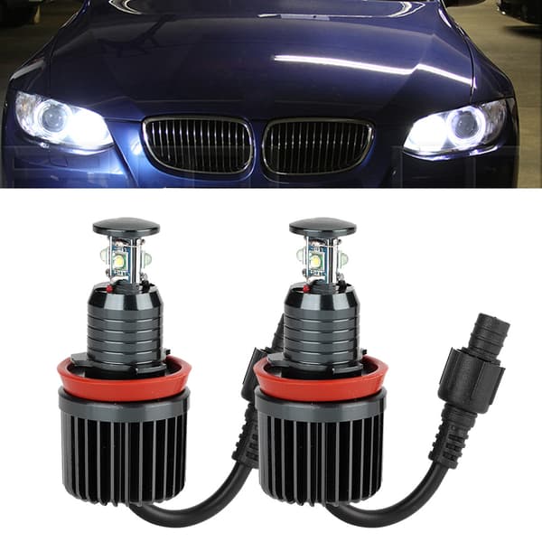 2 st För H8 40W Super Ljusa Angel Eyes Dimljus LED-lampor Passar för E91 E92 E93