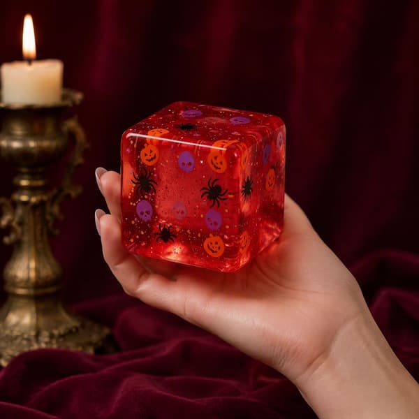 Rød Halloween Fidget Cube, Tema TPR Langsom-Rebound Sensorisk Klemmelegetøj til Angstlindring og Festdekoration red