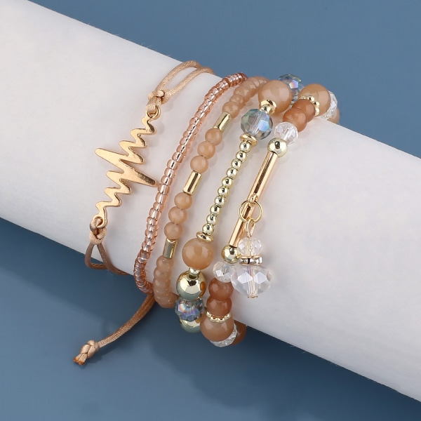 1PCS Bohemian Pärlor Armband Set för Kvinnor Flerskikts Stacka