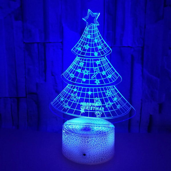 Julgran 3D nattlampa, 7 färger som ändras med fjärrkontroll