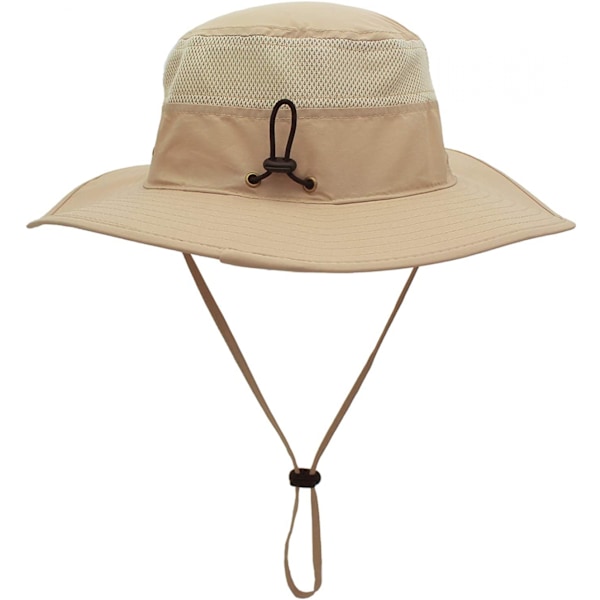 Hatt för män med solskydd UPF 50+ bred brätte hinkhatt vindtät fiske Milk Khaki