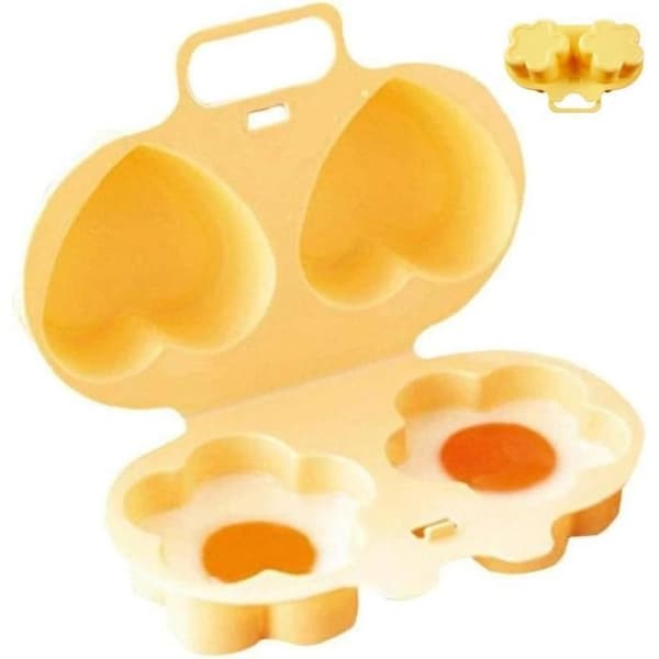 Mikrobølgeovn eggkoker, eggkoker med blomster-/hjerteform, eggkoker, dampkoker