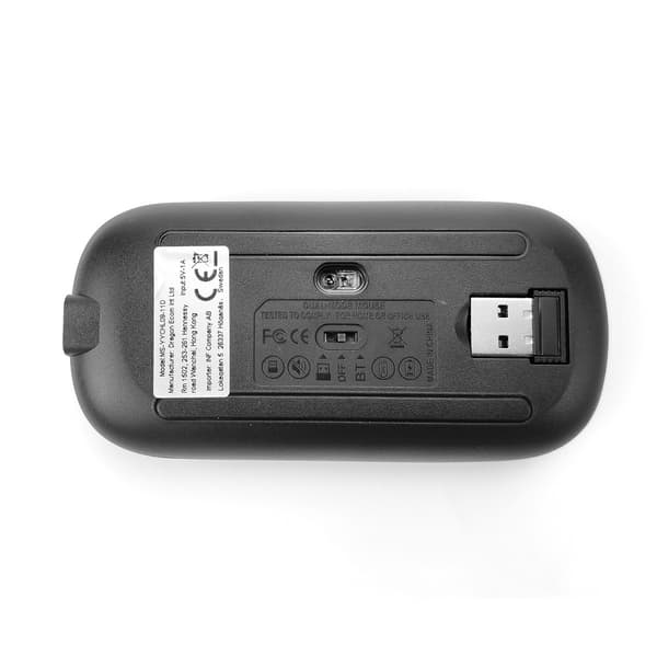Langaton hiiri - 2,4G + Bluetooth, kaksoistila, valaistu musta