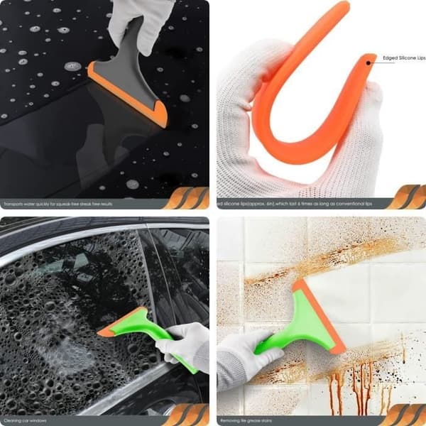 Window squeegee, silicone squeegee for car drying, with hanging hole, for shower mirrors, windows, glass, windshields