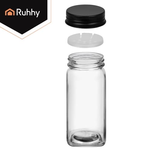 Spice Jars Glass with Labels & Accessories - 120 ml - 24-Pack