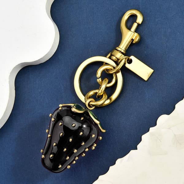 Väskberlocker för handväskor - Söt handväskkedjeberlock - Väskaccessoarer Berlocker för kvinnor Black Strawberry - Gold