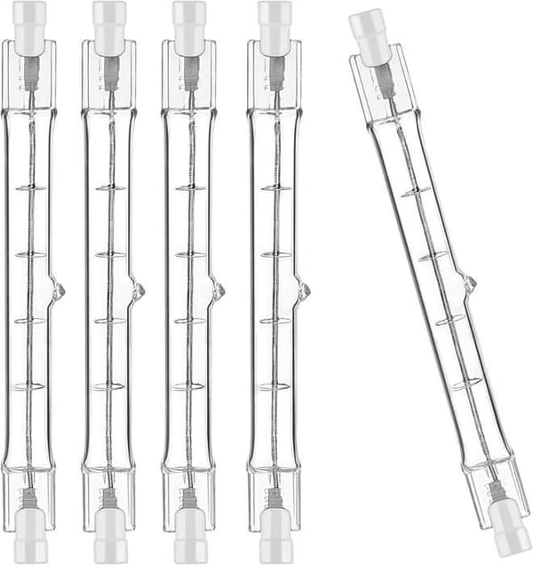 5-pack R7S 118 mm 100 W 230 V halogenlampor, dimbara halogenlampor