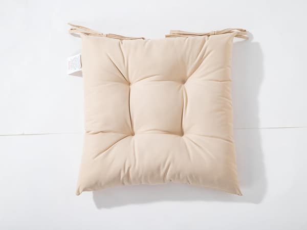 Stolputer med bånd, sett med 4, beige, 40 x 40 cm
