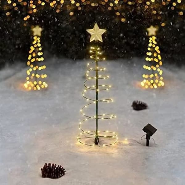 Spiral Christmas Tree, Solar Outdoor Light, Christmas Tree String Light, Small LED Christmas Tree
