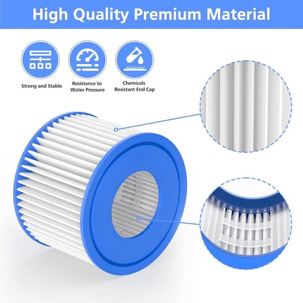 4 x Filter VI til swimmingpool - til Bestway Miami, Lay-Z-Spa Poolfilter - Filterpatron VI