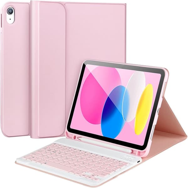 iPad 11th/10th Gen Case with Bluetooth Keyboard & Stand - Slim Folio Cover [JUN]