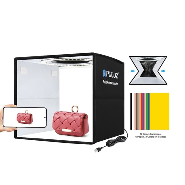 Photo Studio 25 cm with LED Ring for Small Product Photography