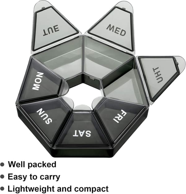 6 Small Pill Boxes Round Pill Box Small Pill Storage Box 7 Days M
