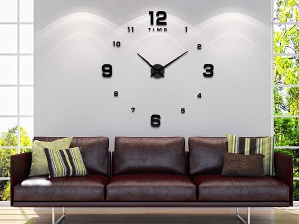 Wall Clock 3D Sticker Wall Clock XXL Large 130 cm Sticker Silent