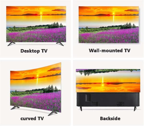55 inch TV Screen Protector Dustproof Elastic Cover for Flat and Curved LCD LED TVs, Ocean Blue
