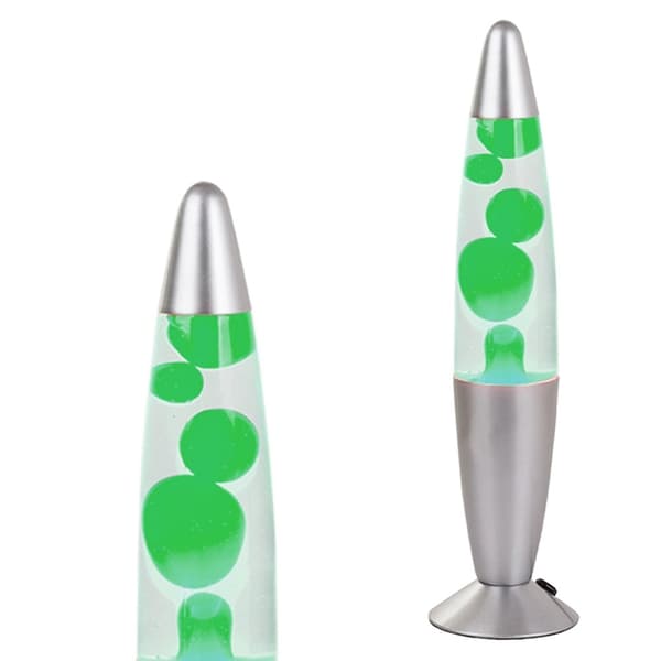 Lavalamp / LED-lampe - 34 cm - Grønn
