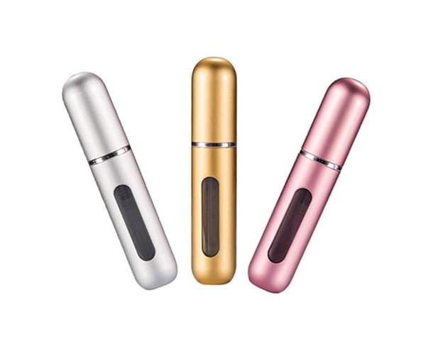 Mini Portable Refillable Empty Perfume Atomizer with Bottom Pump for Travel and Outings, 3-Piece Set