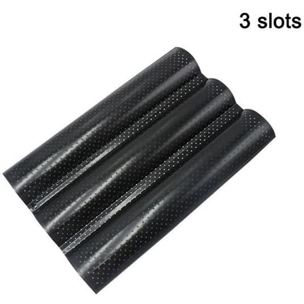 (SORT) Kulstål Fransk Bølgebrød Bageplade Bageform Pan Baguette 3 Rille SORT