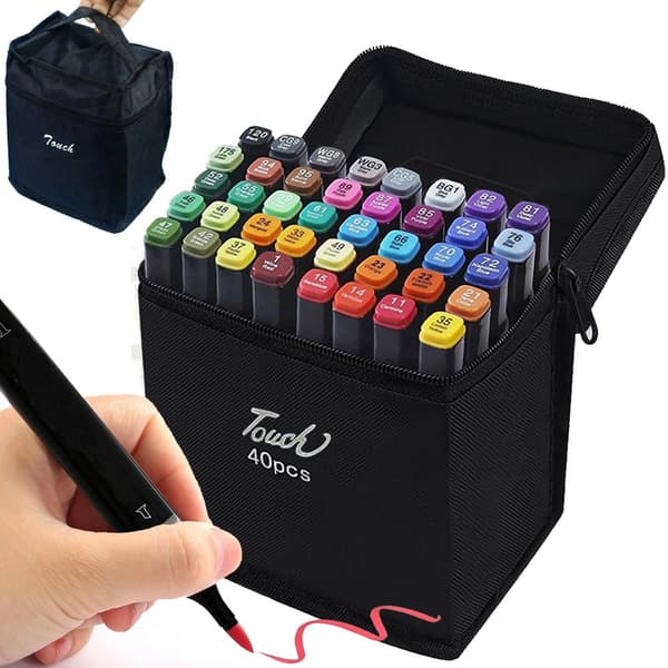 Double-Sided Alcohol-Based Ink Markers - 40-Pack