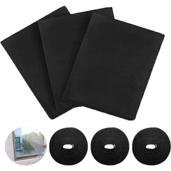 DIY Mosquito Net - 130x150cm - Durable Polyester - Velcro - Black