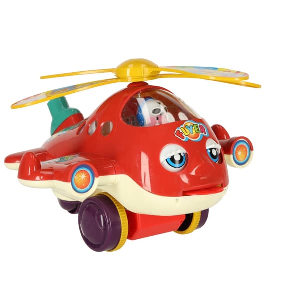 Helikopterfly med skyvestang og lyd