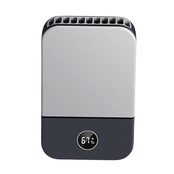 Mini hængende halsventilator - Kraftfuld og støjsvag - 3 hastigheder, genopladelig - Sort