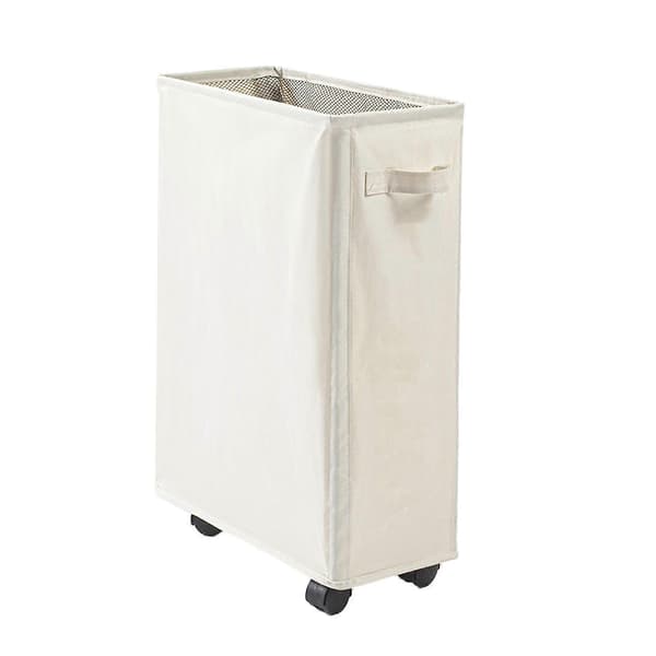 Laundry Basket with Wheels, Rolling Laundry Hamper Foldable Clothes Storage Cart Foldable Yoga Mat Storage Rack Slim Corner Storage Organizers with