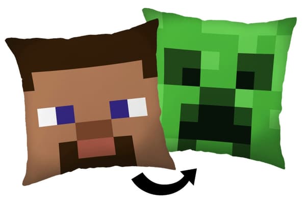 Minecraft Pude med Steve & Creeper - 40x40 cm