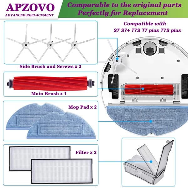 Reservedele til Roborock S7/S7 Plus/T7/T7 Plus/T7s/T7s Plus