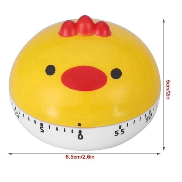 (Gul) Matlagingstimer - GIGICIAL - Gul kylling - Mekanisk - 55-60 minutter - Slitesterk ABS