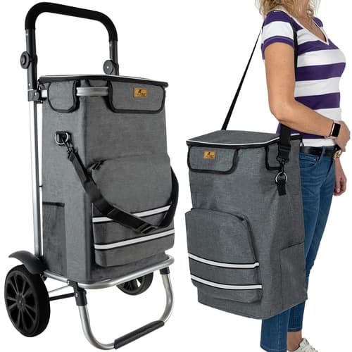 Sammenleggbar handlekurv med veske - 40L