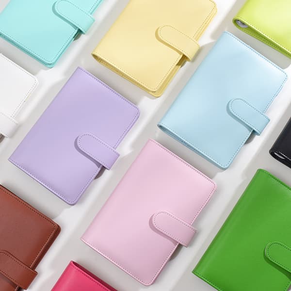 A6 Notebook with 8 Binder Pockets & 6 Holes MultiColor