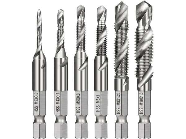 Tap and Drill Bit Set M3-M10 - HSS Drill and Tap 6-pack