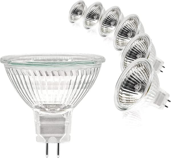 MR16 Spotlight Bulb, 12V 20W Light Bulb, Gu5.3 Light Bulb Dimmable MR16 Light Bulb, 2-Pin Halogen Bulbs Warm White 2700K, 6-Pack