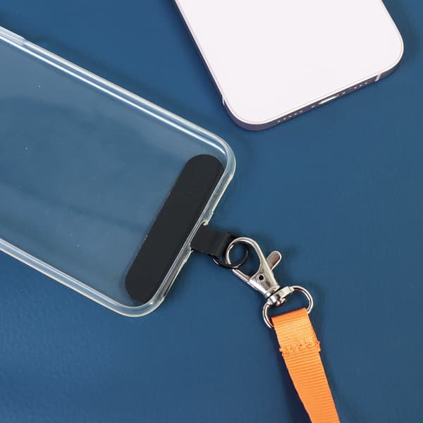 2-pak Universal Telefon Lanyard Patch, Nylon Mobiltelefon Snorholder, Sort