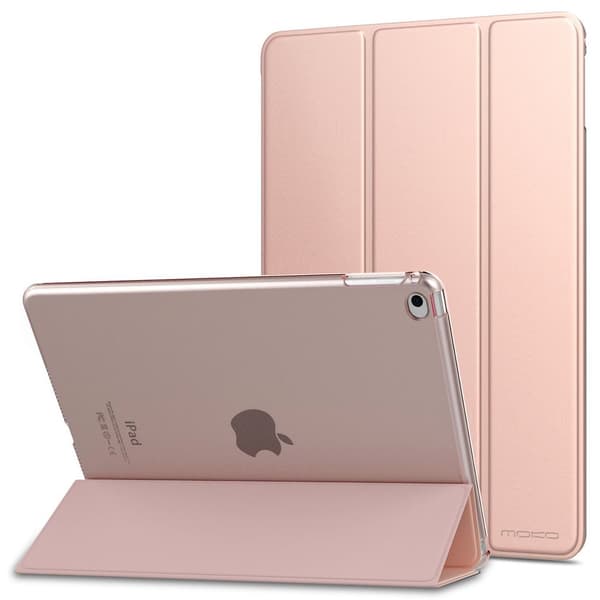 Rose Gold PU Leather Case with PC Back for iPad 6/Air 2 - Thin, Light and Protective
