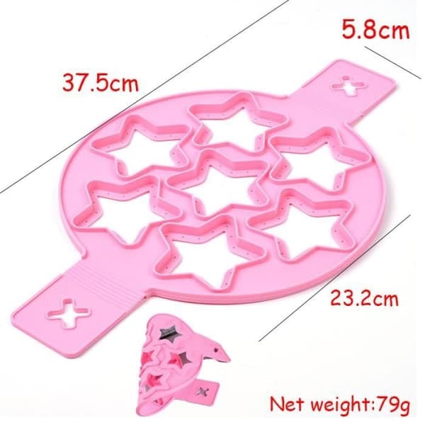 (Rosa) Eggform - Noname - Stjerneform - Matsikker Silikon - 37,5x23,2cm - Rosa