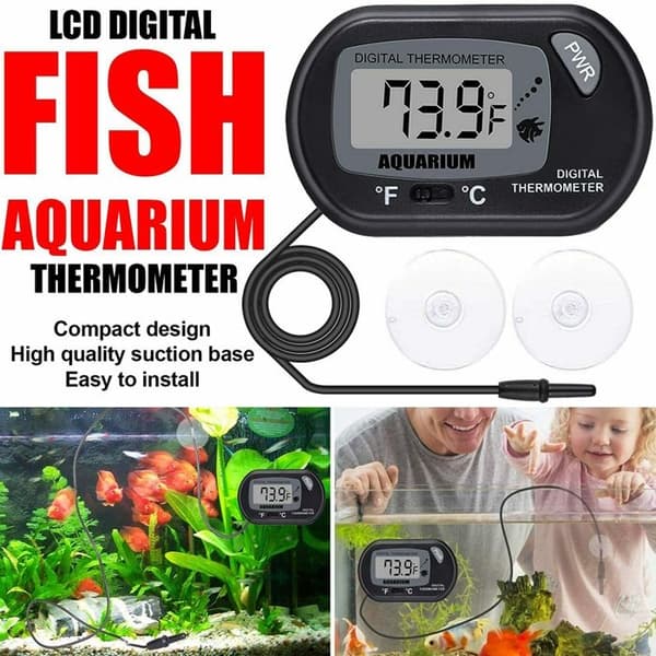Digital LCD-akvarietermometer med temperatursensor och sugkopp