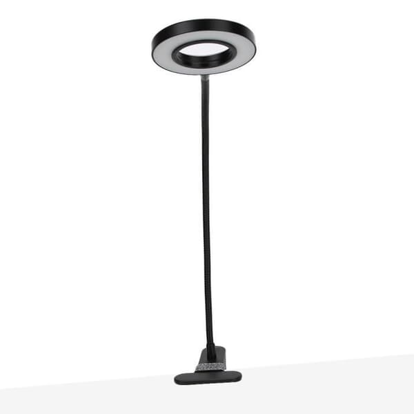 QL LED-skrivebordslampe til læsning, tatovering, makeup og øjenpleje med klemme og USB-vippeextensions